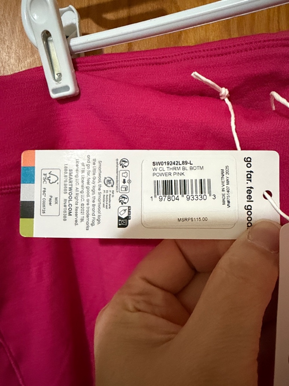 Smartwool 240 merino classic base layer Bright Pink Merino Blend Leggings - Picture 2 of 5